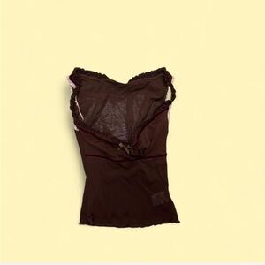 ✨ UNIF brown corset top with ruffles✨